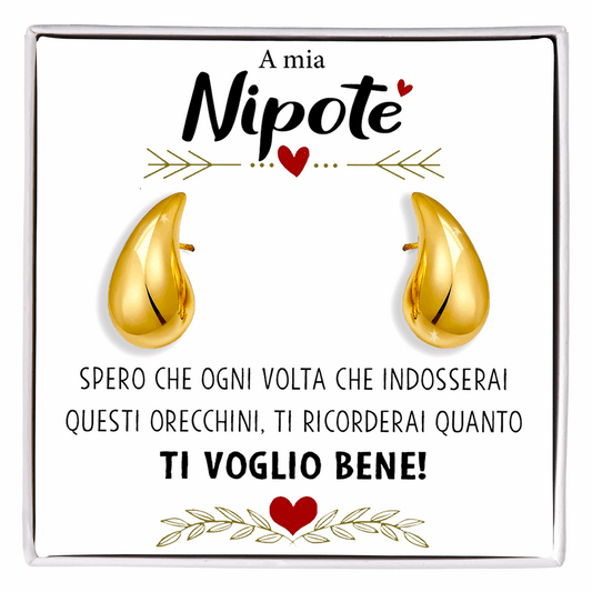 Orecchini a Goccia in Acciaio chirurgico - A mia Nipote