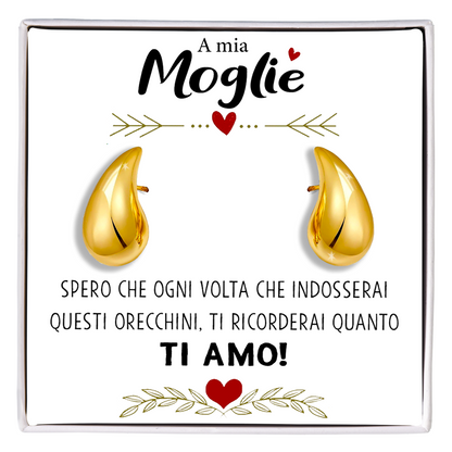 Orecchini a Goccia in Acciaio chirurgico - A mia Moglie