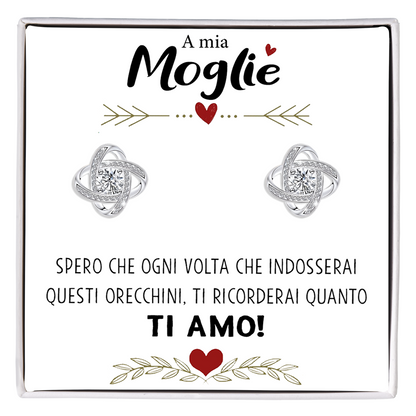 Orecchini Nodo con Pietra in Acciaio chirurgico - A mia moglie
