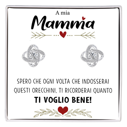 Orecchini Nodo con Pietra in Acciaio chirurgico - A mia mamma