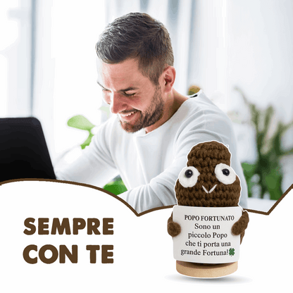Peluche Crochet Con base in legno- Popo Fortunato