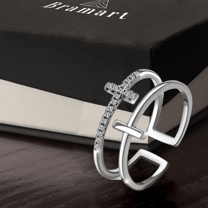 Anello da Donna in Argento Sterling 925 Per mia Mamma - Croce