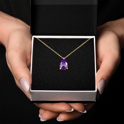 Collana acciaio con Pietra Ametista