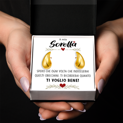 Orecchini a Goccia in Acciaio chirurgico - A mia Sorella