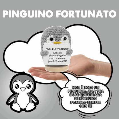 Peluche Crochet Con base in legno - Pinguino Fortunato