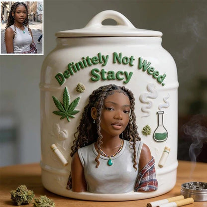 Barattolo Cannabis Personalizzato Ceramica Stash Jar Foto