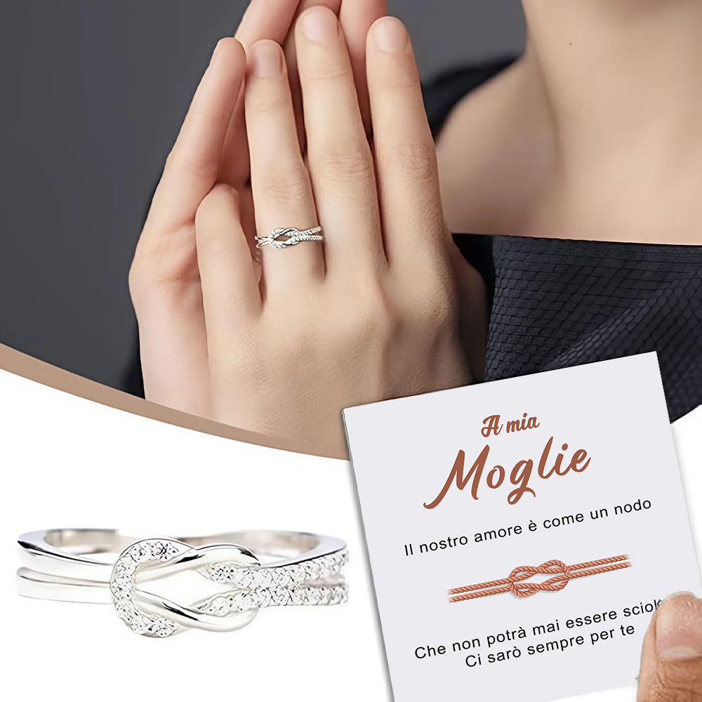 Anello Nodo da Donna in Argento Sterling 925 - A mia Moglie