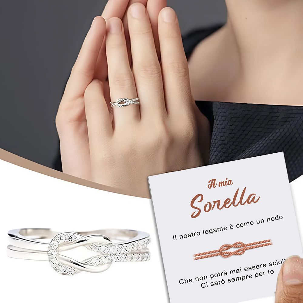 Anello Nodo da Donna in Argento Sterling 925 - A mia Sorella