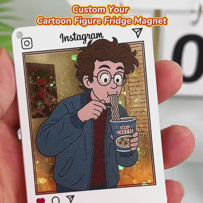 Magnete Glitter Personalizzato Cartoon Acrilico INS Style regalo lui lei mamma papà nonni