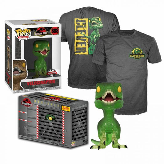 Funko Pop Tees Jurassic Park Velociraptor 888 Special Edition + T-Shirt Taglia M - Smart Deal