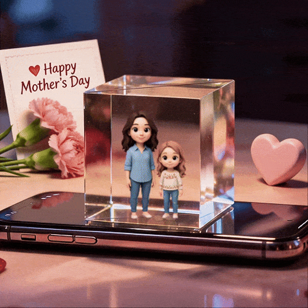 Video Ologramma 3D Personaggi Cartoon Regalo Festa della Mamma