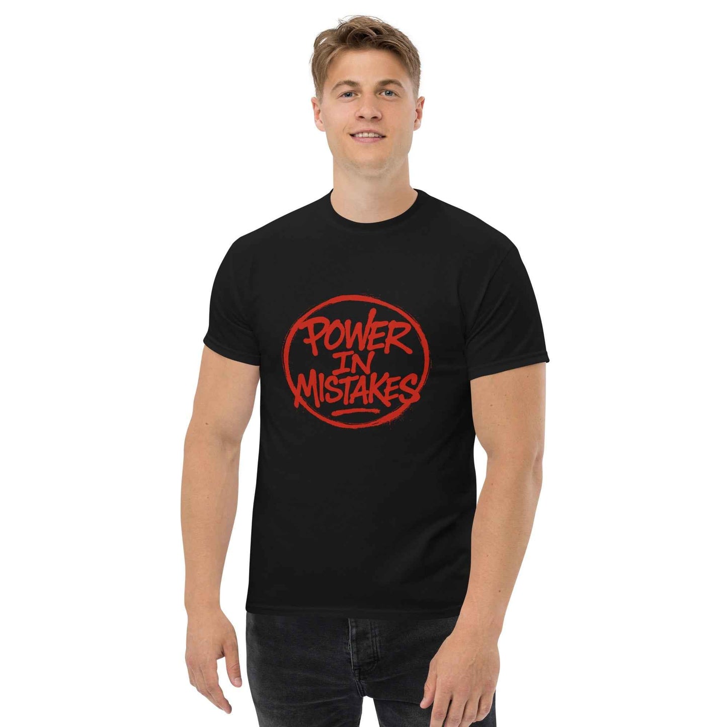 Maglietta Classica Unisex 100% Cotone 👕 | FAIL Streetwear “POWER IN MISTAKES” 🔴 – Imperfezione che Diventa Stile