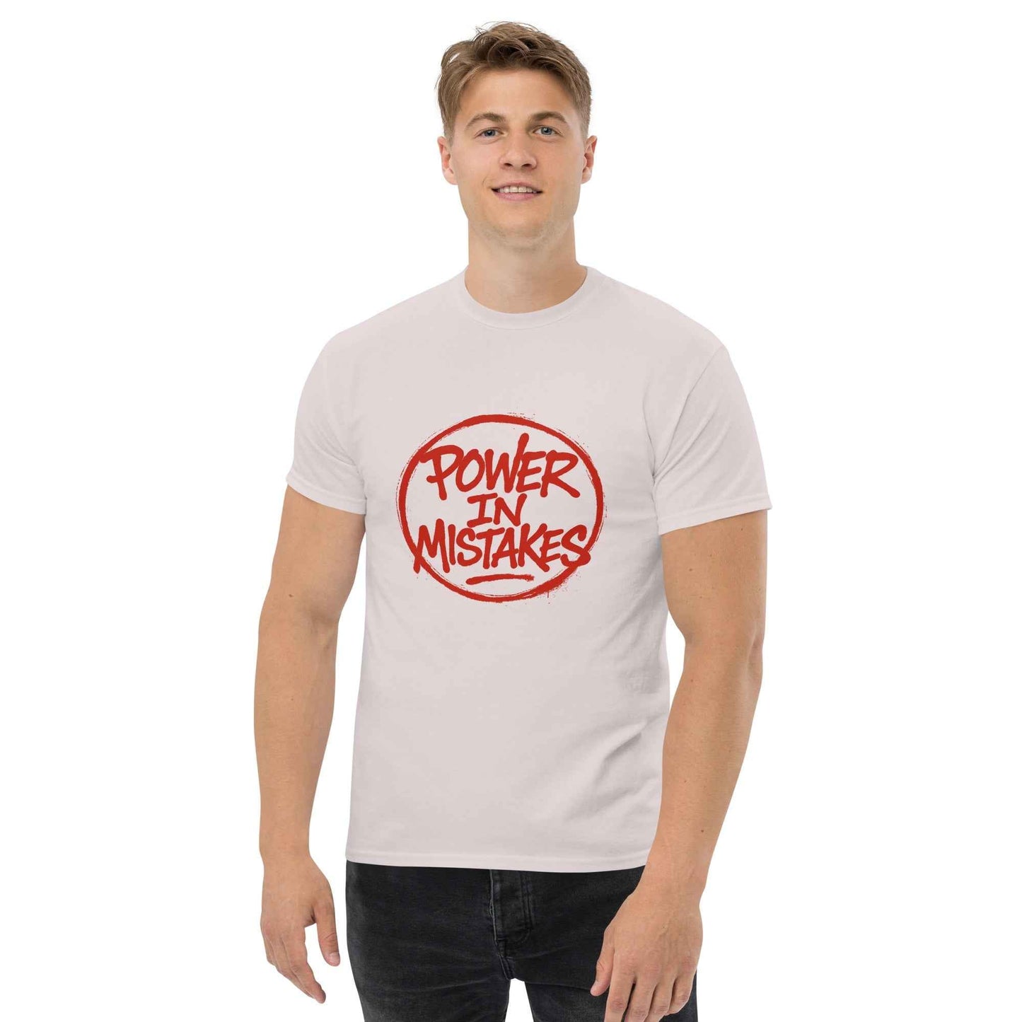 Maglietta Classica Unisex 100% Cotone 👕 | FAIL Streetwear “POWER IN MISTAKES” 🔴 – Imperfezione che Diventa Stile