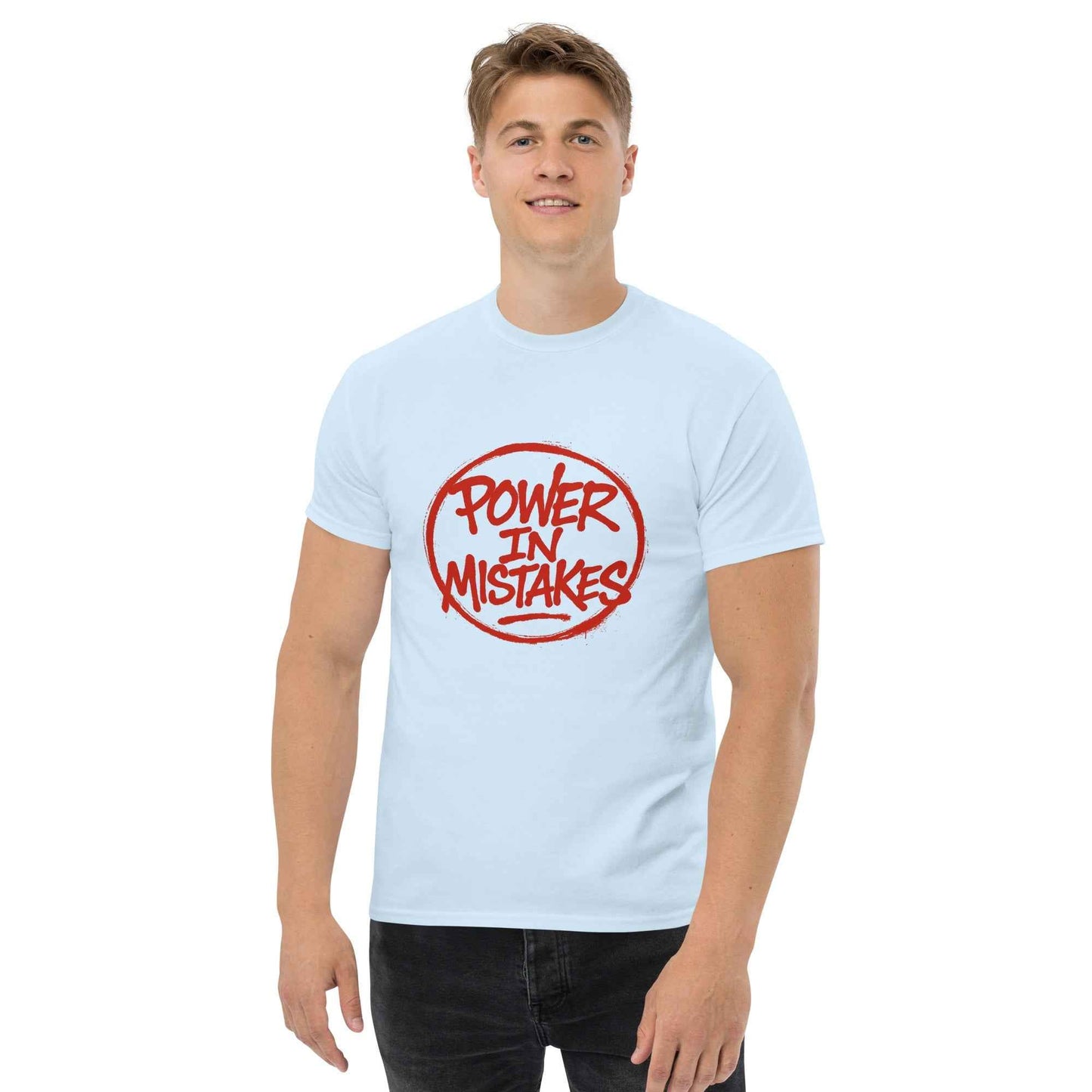 Maglietta Classica Unisex 100% Cotone 👕 | FAIL Streetwear “POWER IN MISTAKES” 🔴 – Imperfezione che Diventa Stile