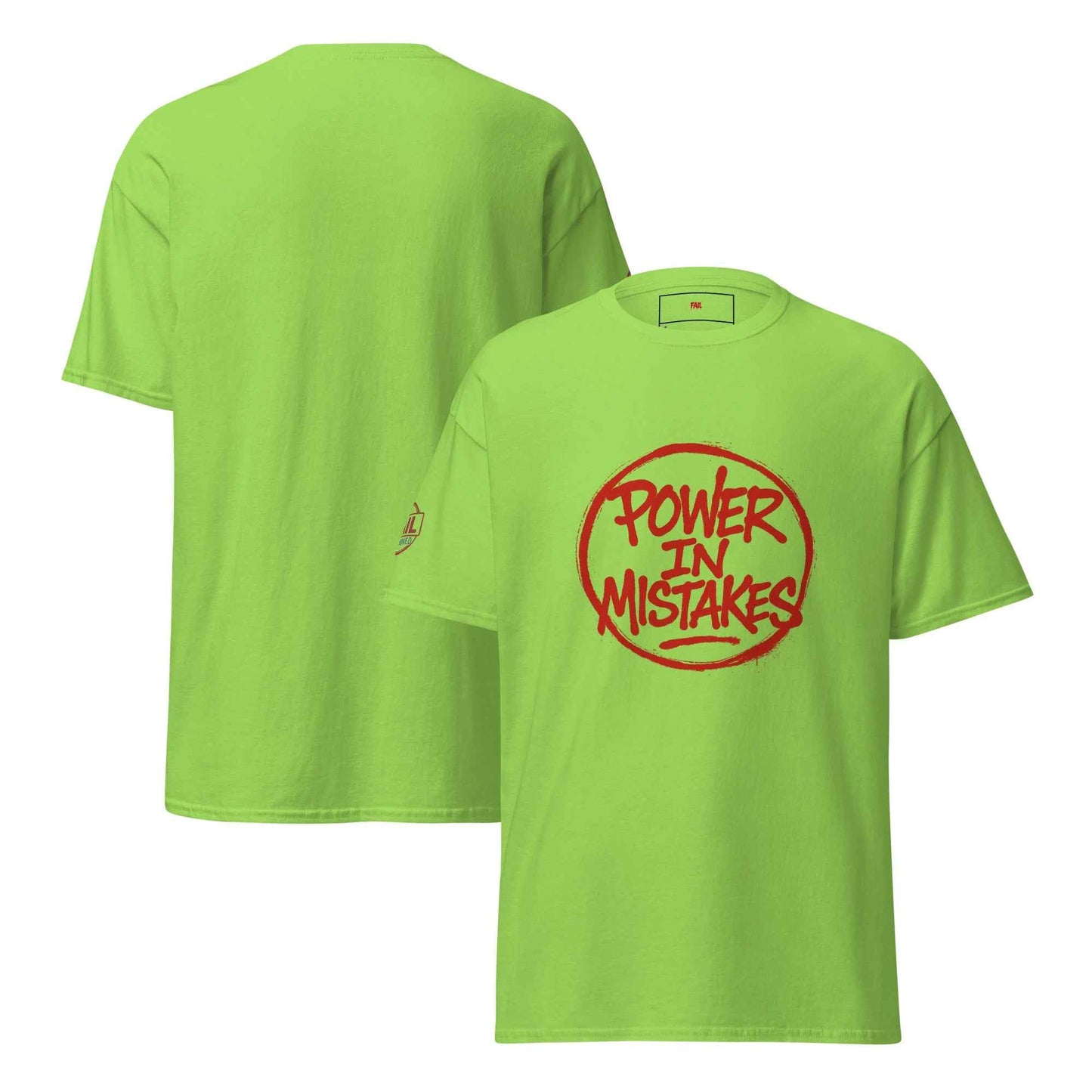 Maglietta Classica Unisex 100% Cotone 👕 | FAIL Streetwear “POWER IN MISTAKES” 🔴 – Imperfezione che Diventa Stile