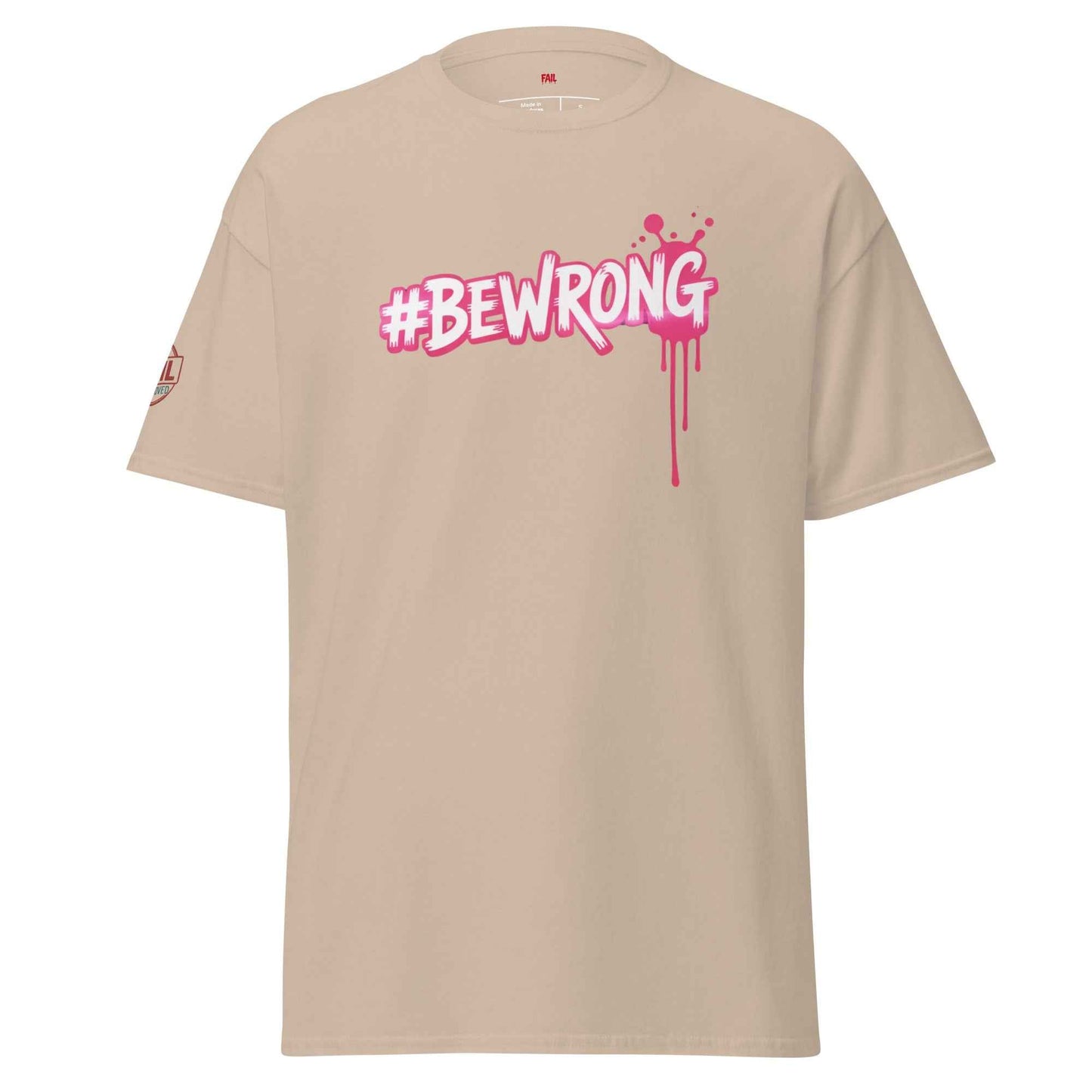 Maglietta Unisex Cotone 100% 👕 | Maglietta BEWRONG FAIL Streetwear 🔴 – Basic che Diventa Stile