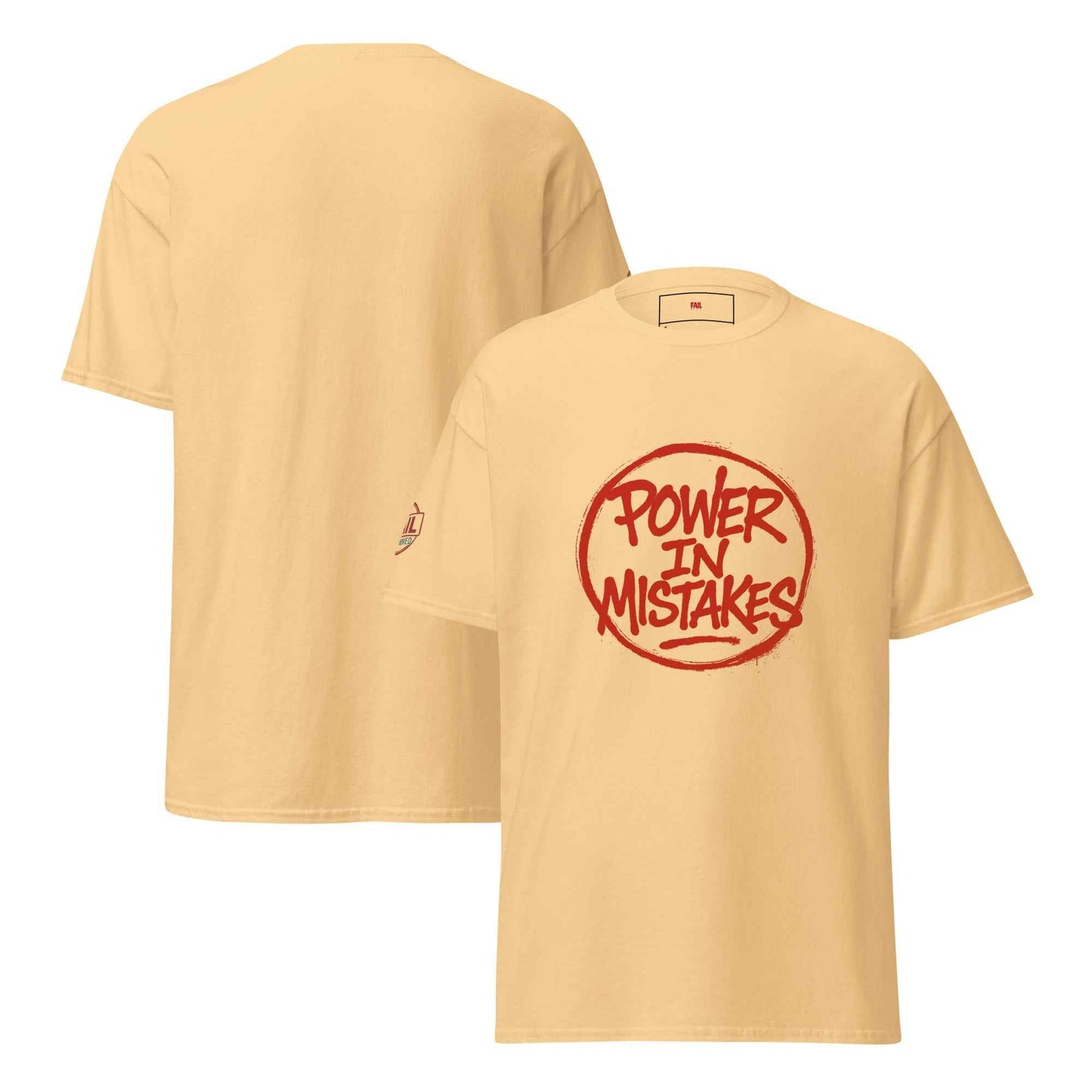 Maglietta Classica Unisex 100% Cotone 👕 | FAIL Streetwear “POWER IN MISTAKES” 🔴 – Imperfezione che Diventa Stile