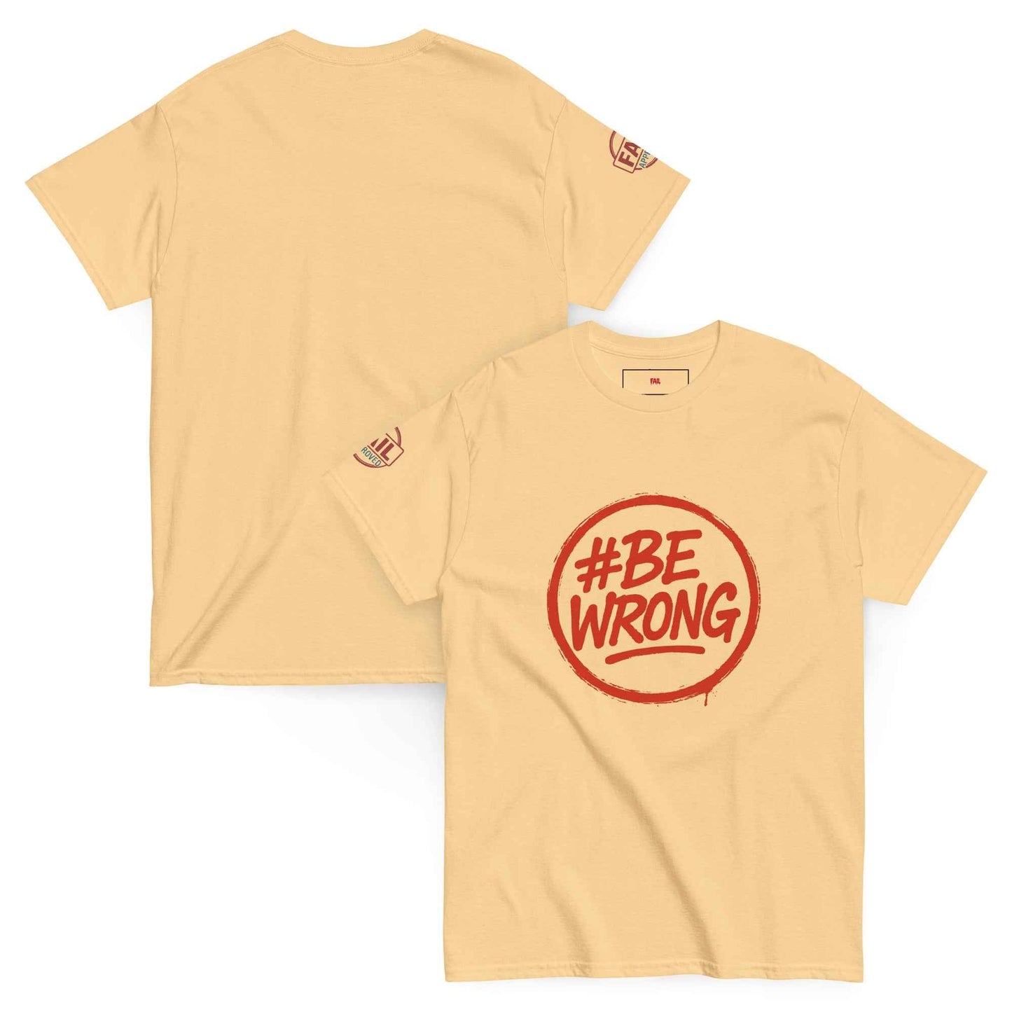 Maglietta Classica Unisex 100% Cotone 👕 | FAIL Streetwear #BEWRONG 🔴 – Imperfezione come Stile
