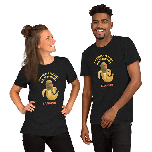 Maglietta unisex serie Brainrot - Schimpazini Bananini 🆓🚚