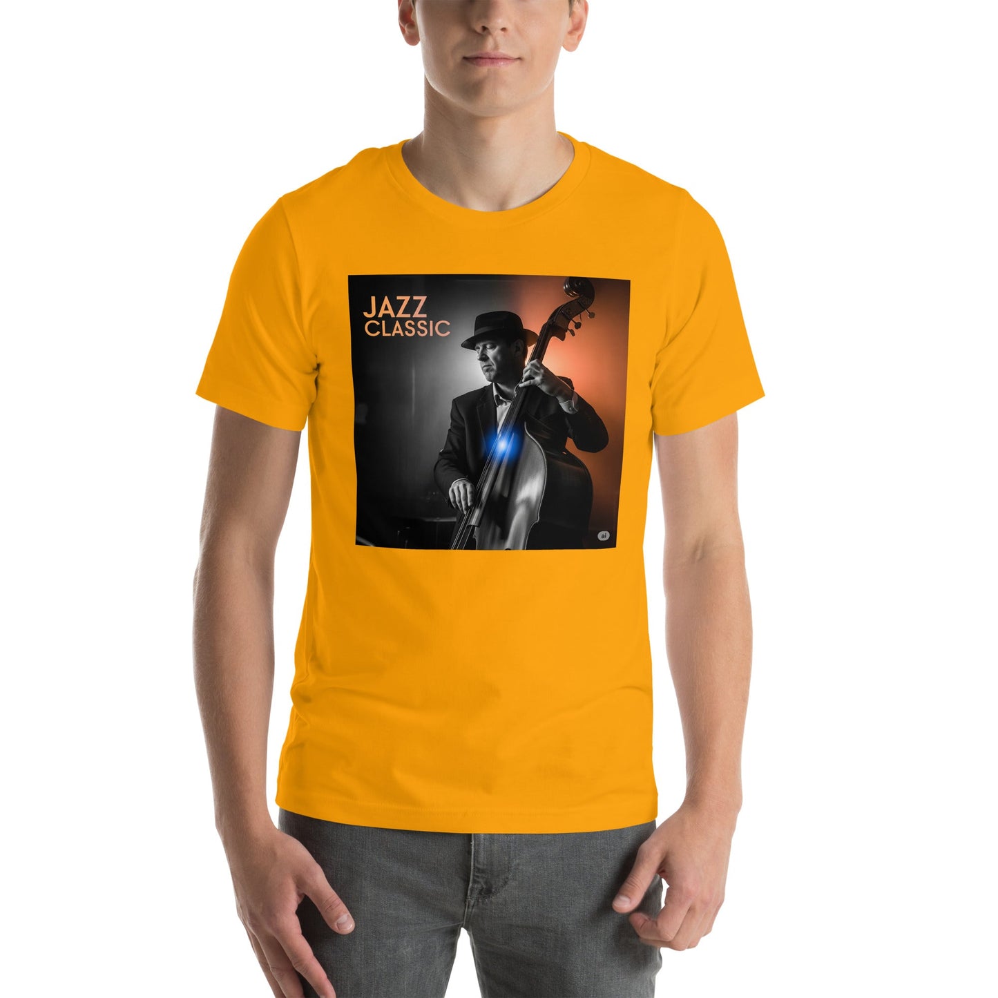 Maglietta unisex serie Musica "Jazz Classic Contrabasso" 🆓🚚