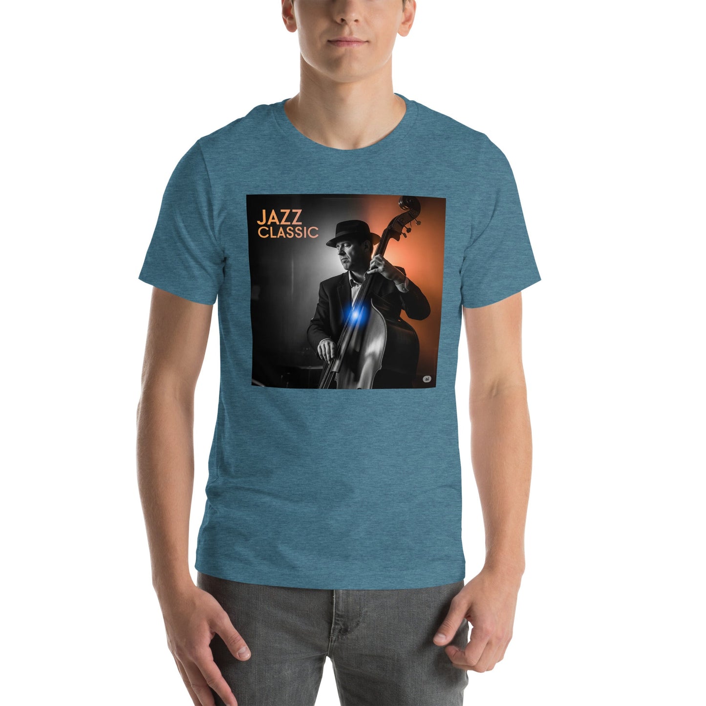 Maglietta unisex serie Musica "Jazz Classic Contrabasso" 🆓🚚