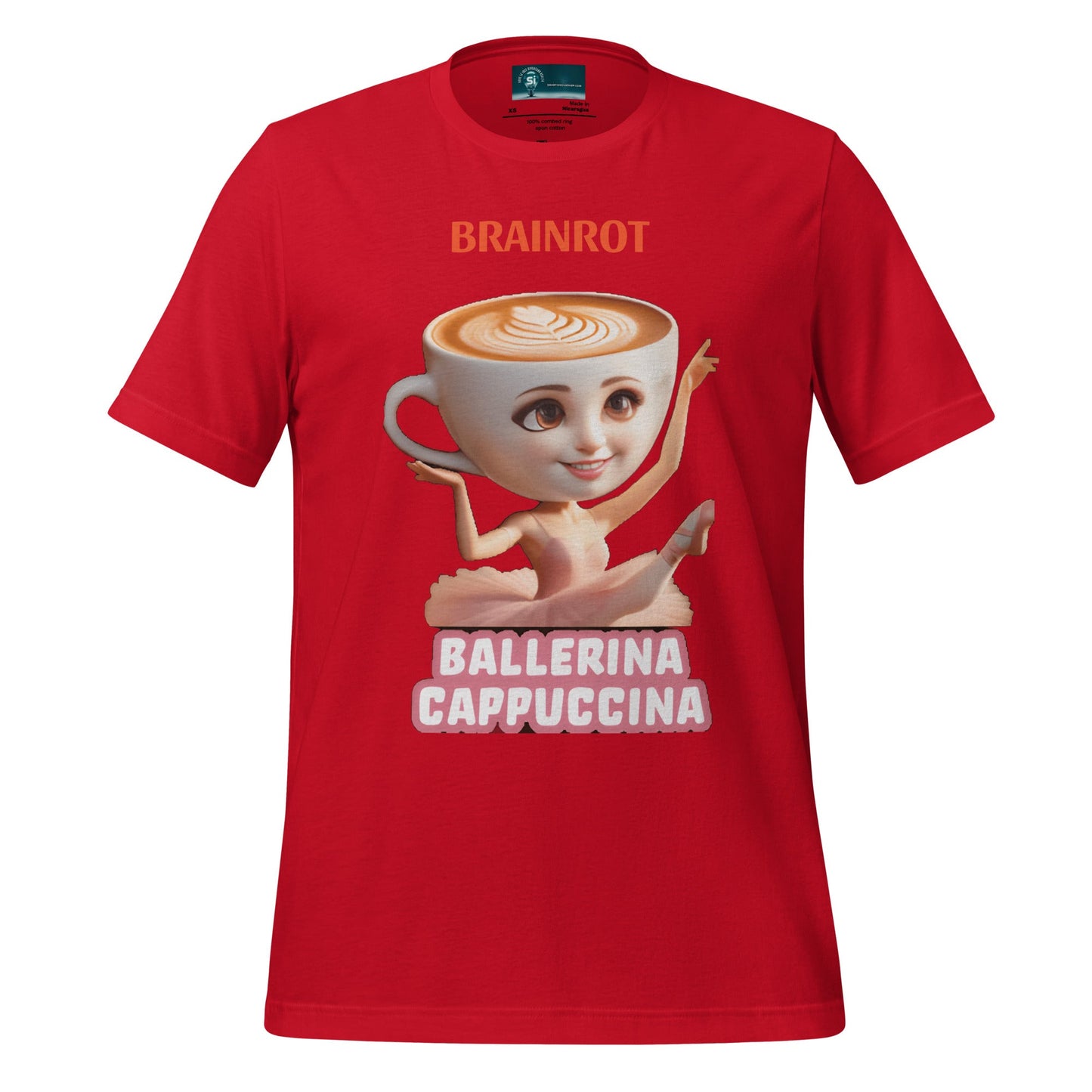 Maglietta unisex serie Brainrot "Ballerina Cappuccina" 🆓🚚