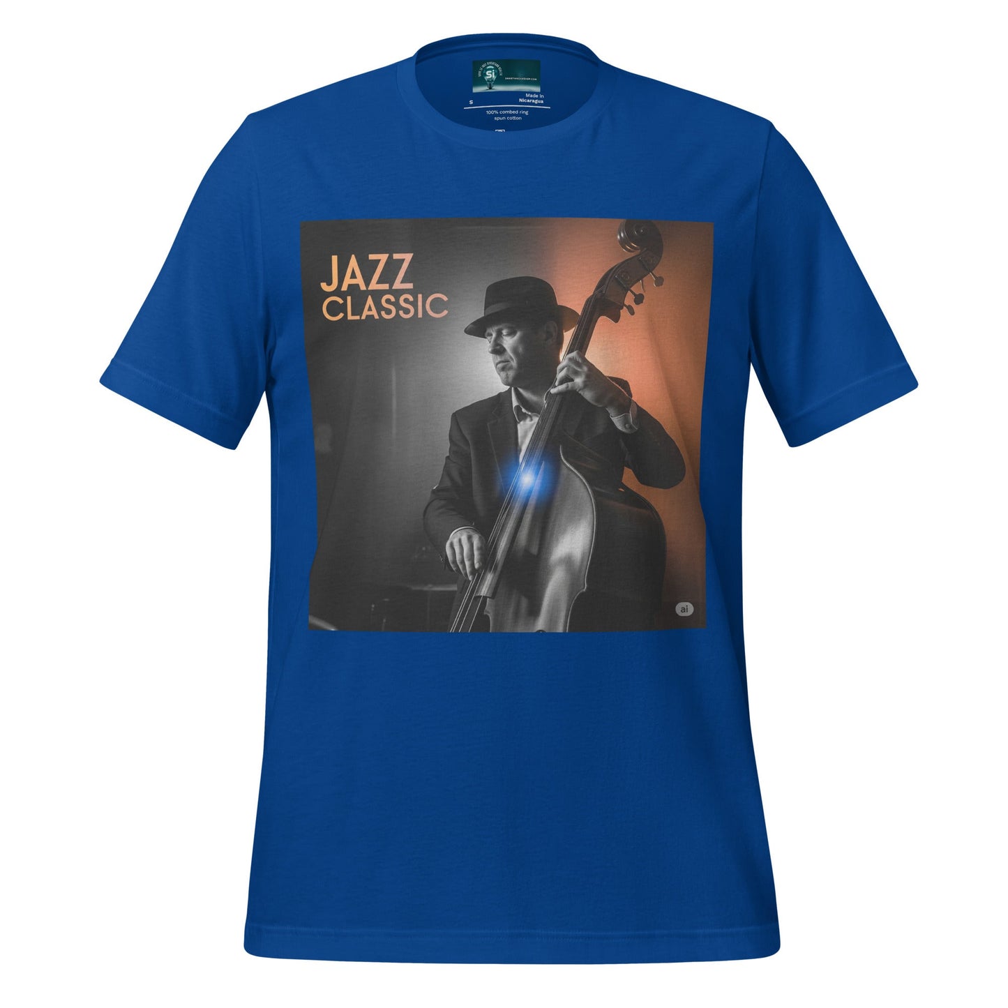 Maglietta unisex serie Musica "Jazz Classic Contrabasso" 🆓🚚