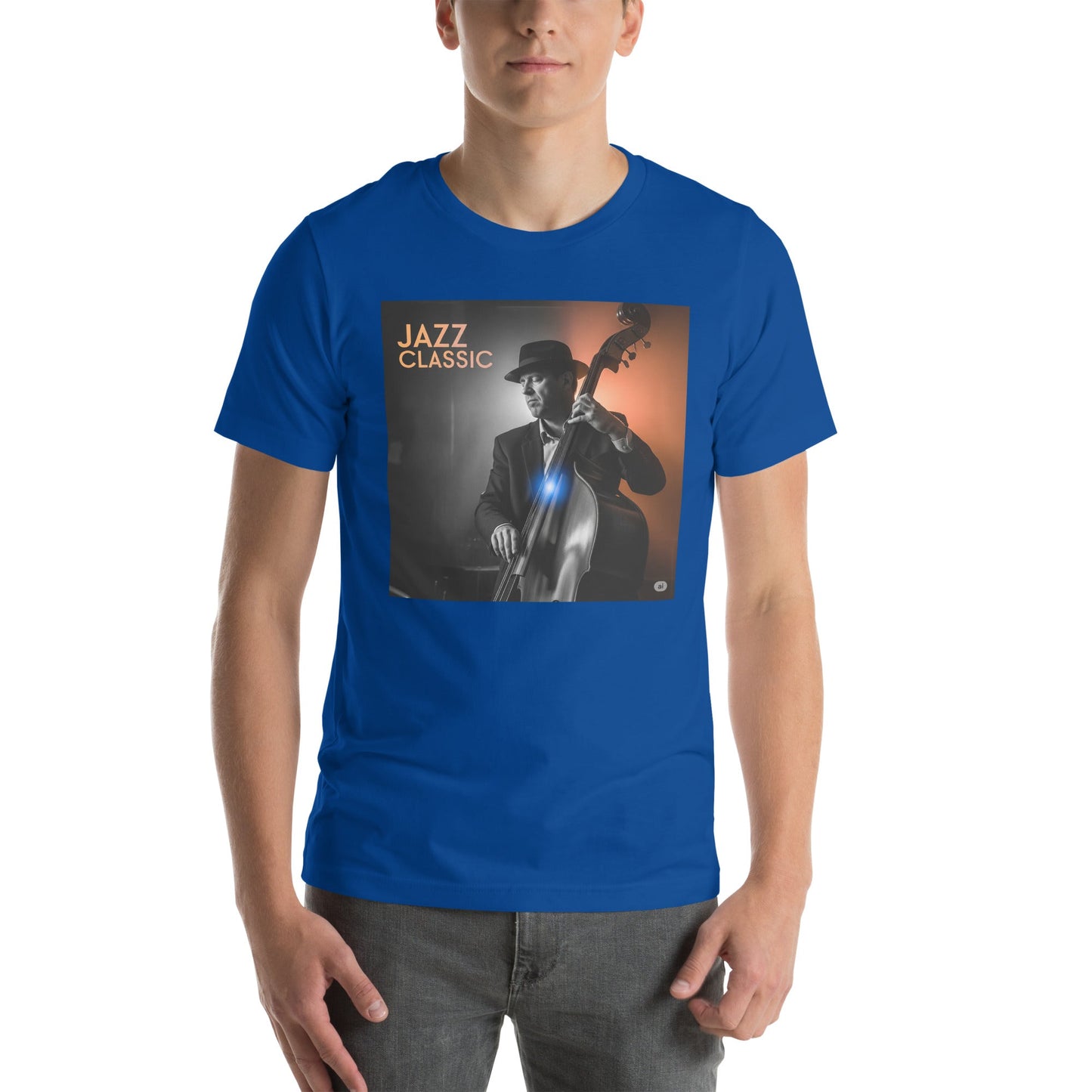 Maglietta unisex serie Musica "Jazz Classic Contrabasso" 🆓🚚