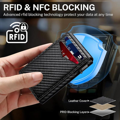 Portafoglio Uomo Pieghevole con Finestra ID Pop-Up Protezione RFID