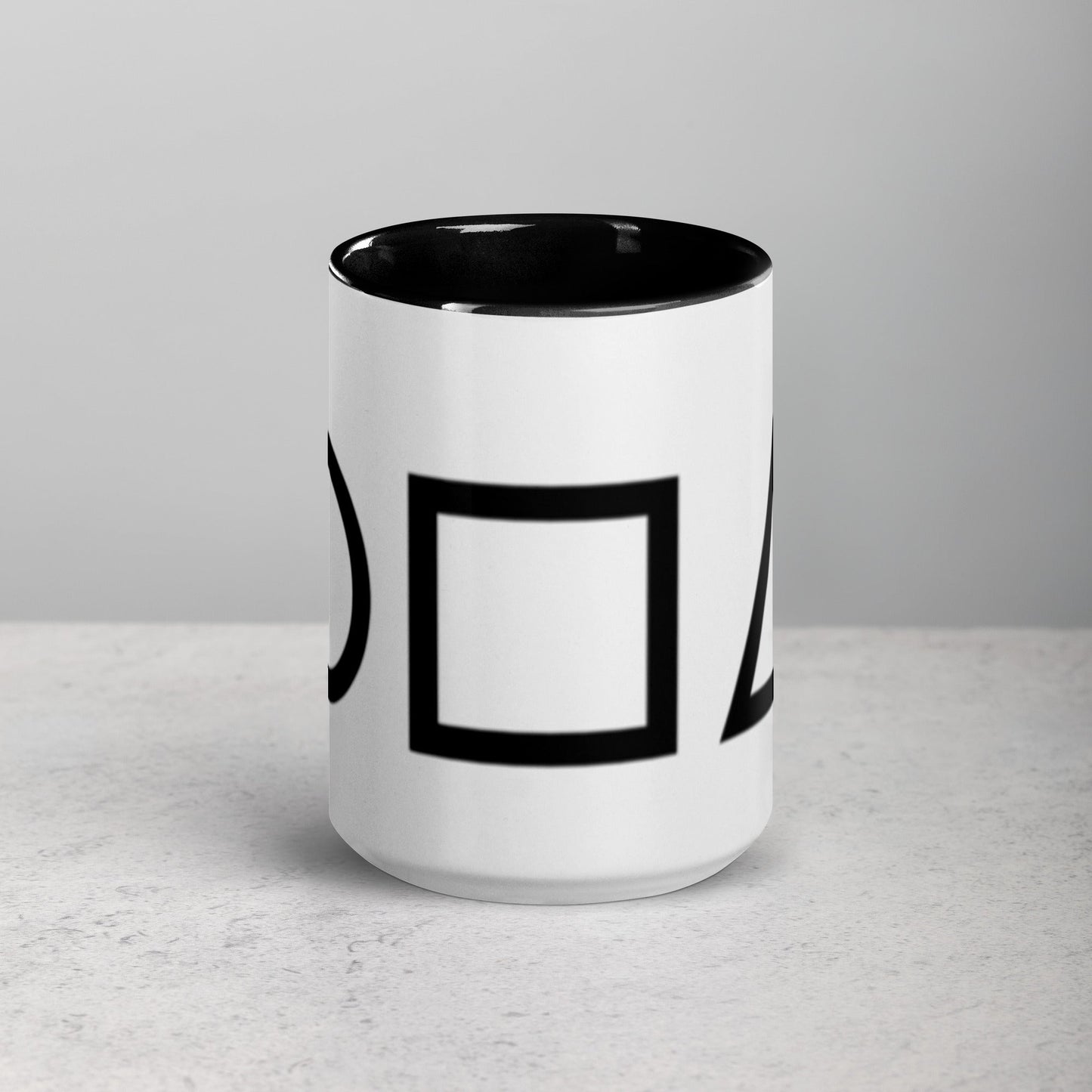 Tazza con interno colorato serie Squid Game - cerchio, quadrato e triangolo