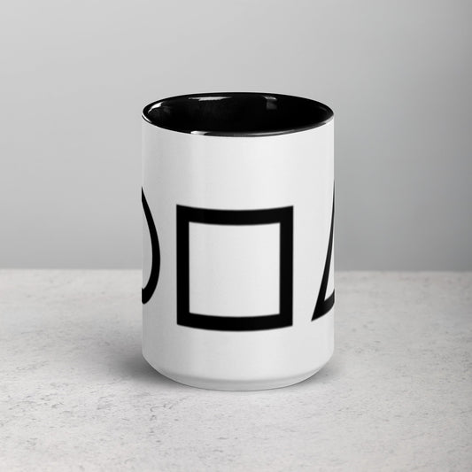 Tazza con interno colorato serie Squid Game - cerchio, quadrato e triangolo