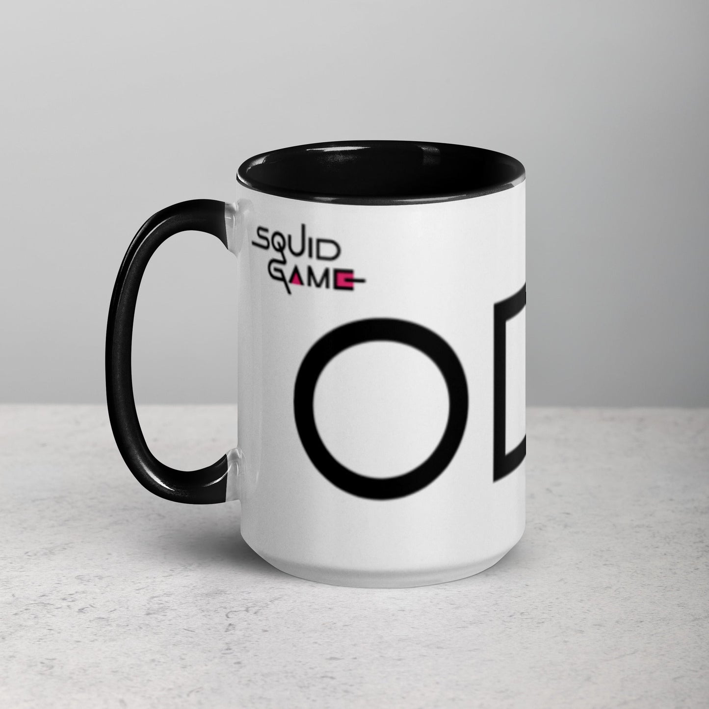 Tazza con interno colorato serie Squid Game - cerchio, quadrato e triangolo