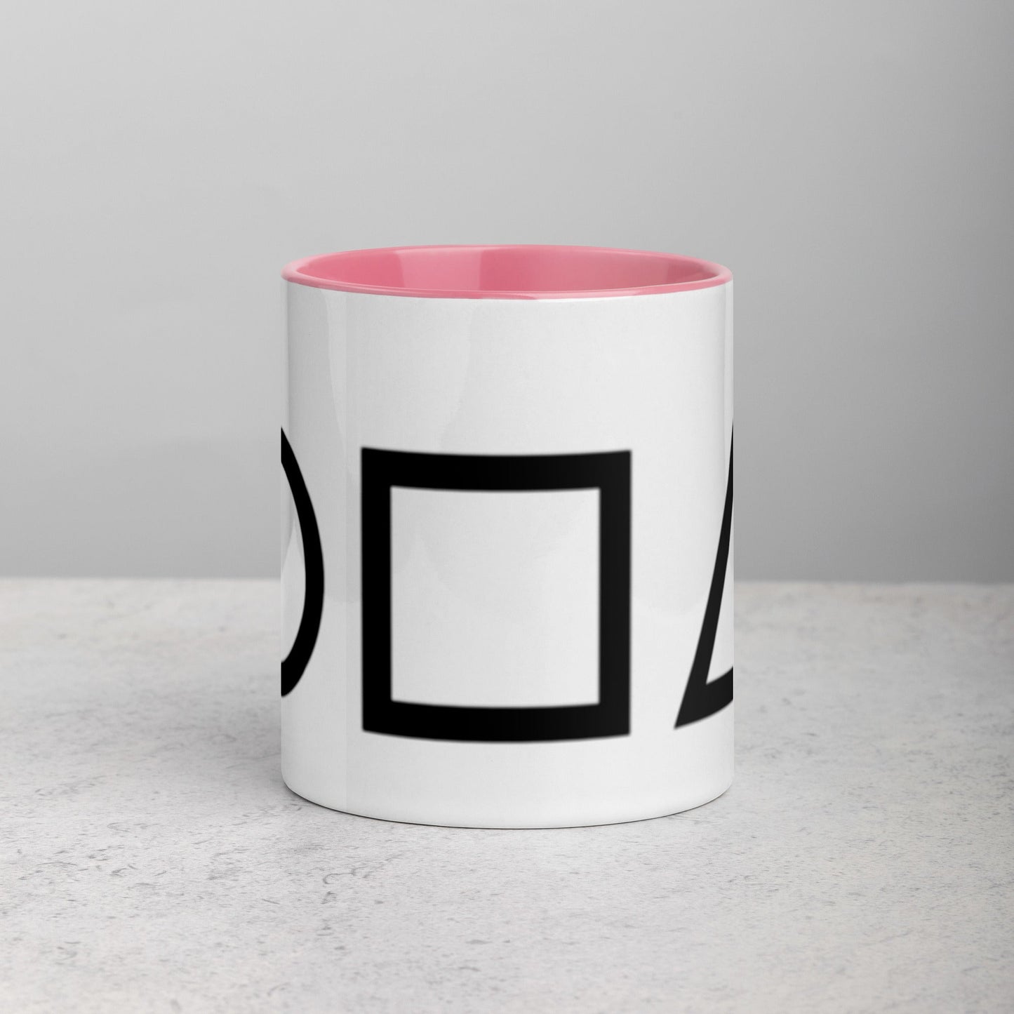 Tazza con interno colorato serie Squid Game - cerchio, quadrato e triangolo