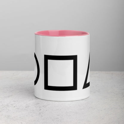 Tazza con interno colorato serie Squid Game - cerchio, quadrato e triangolo