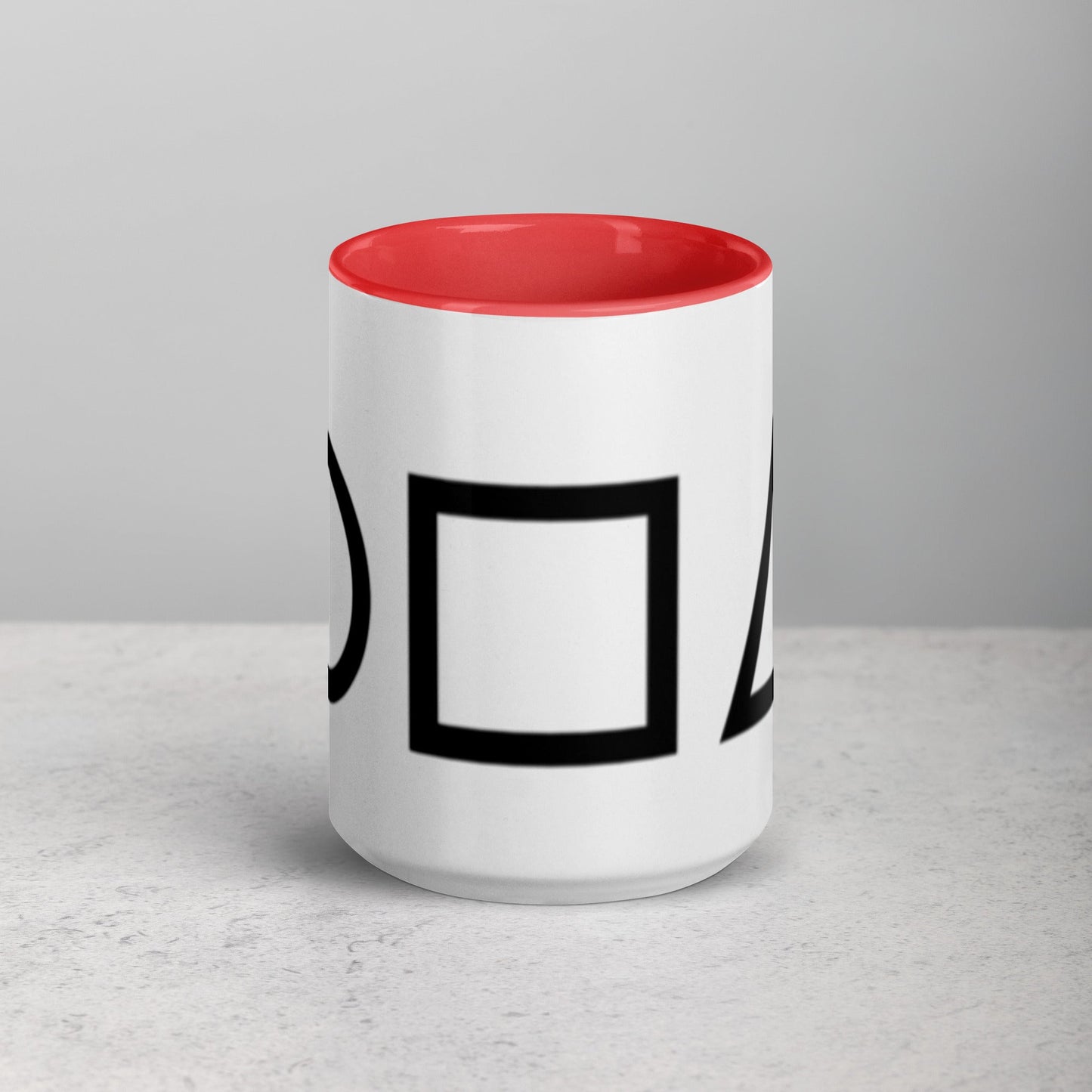Tazza con interno colorato serie Squid Game - cerchio, quadrato e triangolo