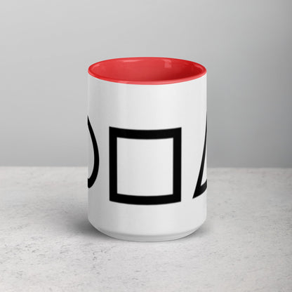 Tazza con interno colorato serie Squid Game - cerchio, quadrato e triangolo