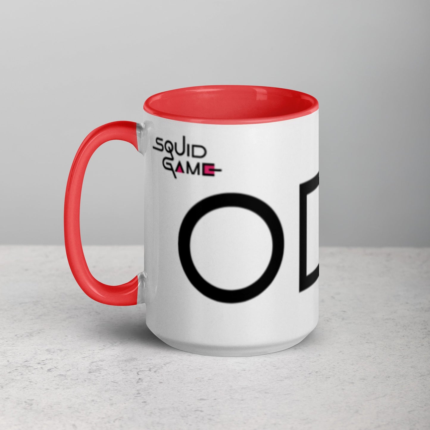 Tazza con interno colorato serie Squid Game - cerchio, quadrato e triangolo