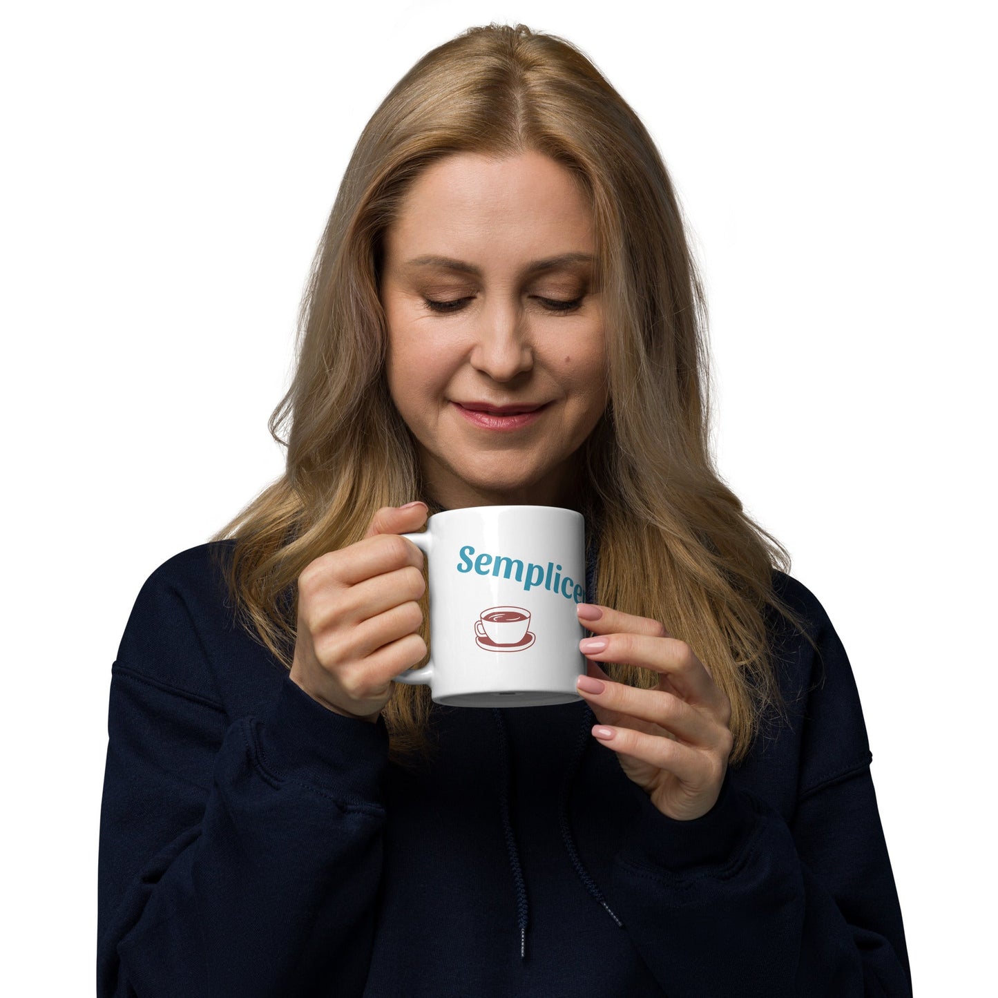 Tazza bianca lucida - semplicemente grato