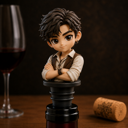 Tappo Vino 3D Personalizzato con Statuina Foto Regalo Anniversario Pet Animali