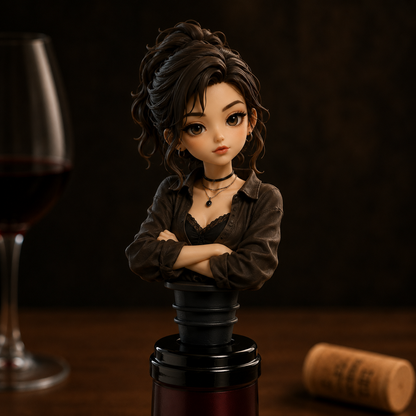Tappo Vino 3D Personalizzato con Statuina Foto Regalo Anniversario Pet Animali